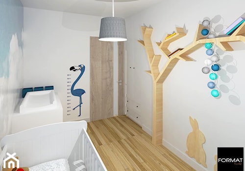 Mieszkanie w Krakowie - Średni biały pokój dziecka dla niemowlaka dla chłopca dla dziewczynki - zdjęcie od Studio FORMAT HOME