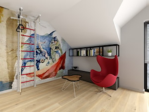 Dom pod Krakowem - Duży biały pokój dziecka dla nastolatka dla chłopca dla dziewczynki, styl nowoczesny - zdjęcie od Studio FORMAT HOME
