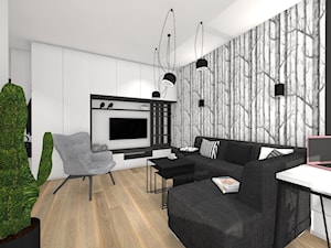Mieszkanie black & white - Salon - zdjęcie od Studio FORMAT HOME