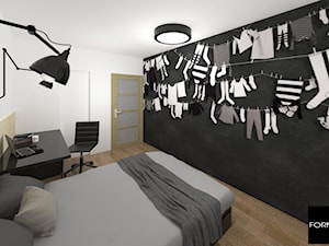Mieszkanie dla singla - Średnia z biurkiem sypialnia, styl nowoczesny - zdjęcie od Studio FORMAT HOME