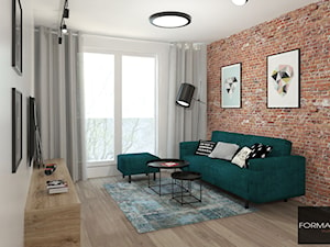 Mieszkanie ludzi z pasją - Mały biały salon, styl industrialny - zdjęcie od Studio FORMAT HOME