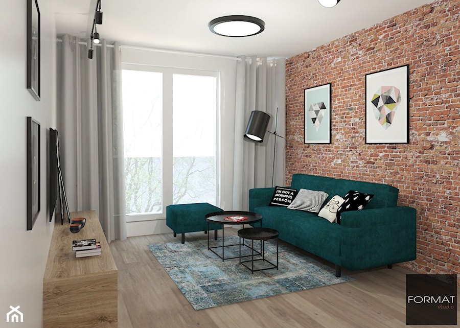 Mieszkanie ludzi z pasją - Mały biały salon, styl industrialny - zdjęcie od Studio FORMAT HOME