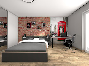 Mieszkanie dla studenta - Średnia szara z biurkiem sypialnia - zdjęcie od Studio FORMAT HOME
