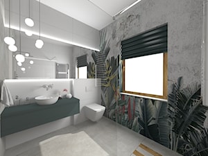 Dom w Michałowicach - Średnia z lustrem łazienka z oknem, styl nowoczesny - zdjęcie od Studio FORMAT HOME