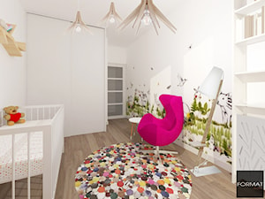 Mieszkanie ludzi z pasją - Średni biały pokój dziecka dla niemowlaka dla dziewczynki, styl nowoczesny - zdjęcie od Studio FORMAT HOME
