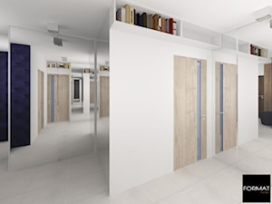 Mieszkanie w Krakowie - Duży biały niebieski hol / przedpokój, styl nowoczesny - zdjęcie od Studio FORMAT HOME