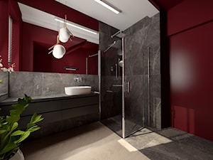 Projekt nowoczesnej łazienki - Średnia z lustrem z marmurową podłogą łazienka z oknem, styl nowoczesny - zdjęcie od Studio FORMAT HOME