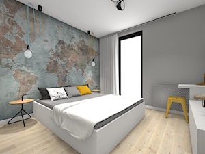 Mieszkanie podróżników - Średnia szara sypialnia - zdjęcie od Studio FORMAT HOME