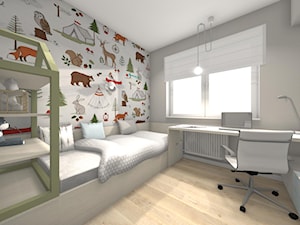Projekt pokoi dziecięcych - Biały szary pokój dziecka dla dziecka dla chłopca - zdjęcie od Studio FORMAT HOME