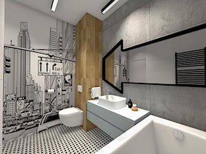 Projekt łazienek w nowoczesnym stylu - Średnia bez okna z punktowym oświetleniem łazienka - zdjęcie od Studio FORMAT HOME