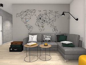 Mieszkanie podróżników - Średni szary salon - zdjęcie od Studio FORMAT HOME