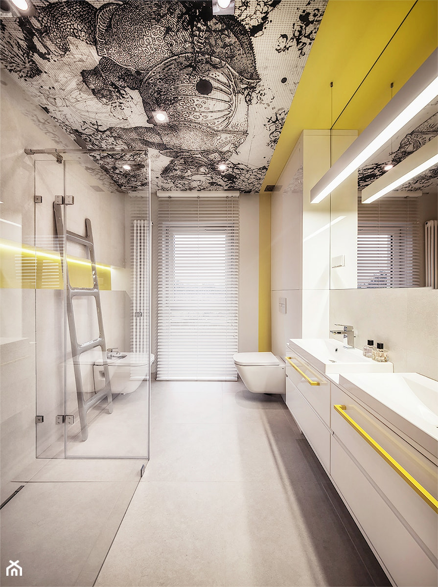 IN | 04 | 2017 - Średnia z dwoma umywalkami łazienka z oknem, styl nowoczesny - zdjęcie od FORMAarchitekci