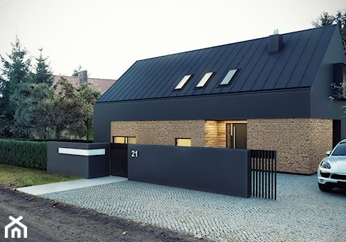 Dom w stylu skandynawskim - Małe jednopiętrowe domy jednorodzinne murowane z dwuspadowym dachem - zdjęcie od FORMAarchitekci