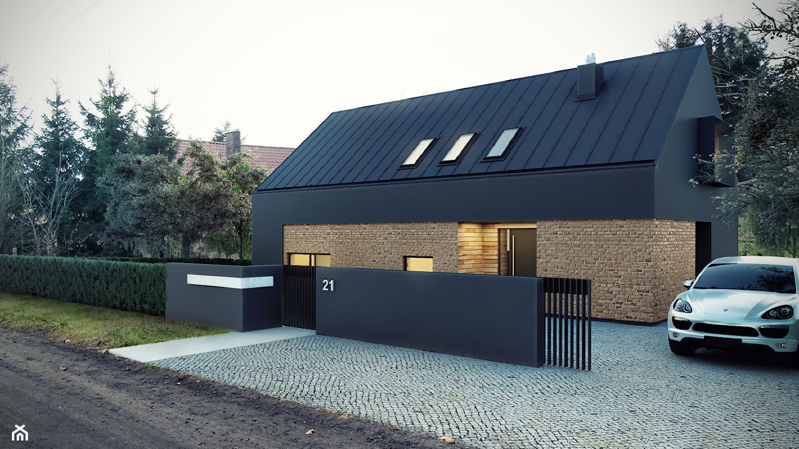 Dom w stylu skandynawskim - Małe jednopiętrowe domy jednorodzinne murowane z dwuspadowym dachem - zdjęcie od FORMAarchitekci - Homebook