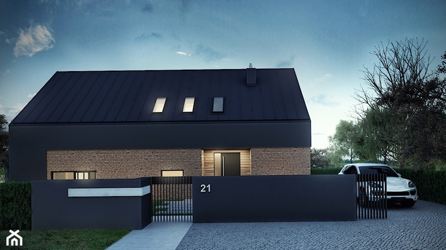 Dom w stylu skandynawskim - Małe parterowe domy jednorodzinne murowane z dwuspadowym dachem - zdjęcie od FORMAarchitekci