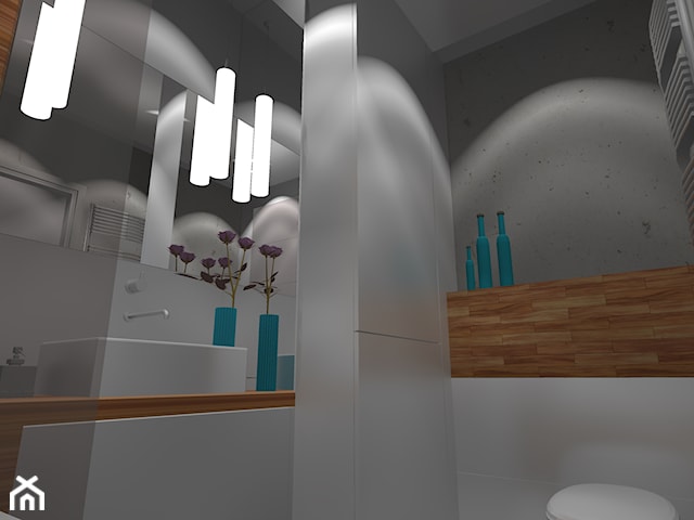 łazienka nowoczesna beton&drewno