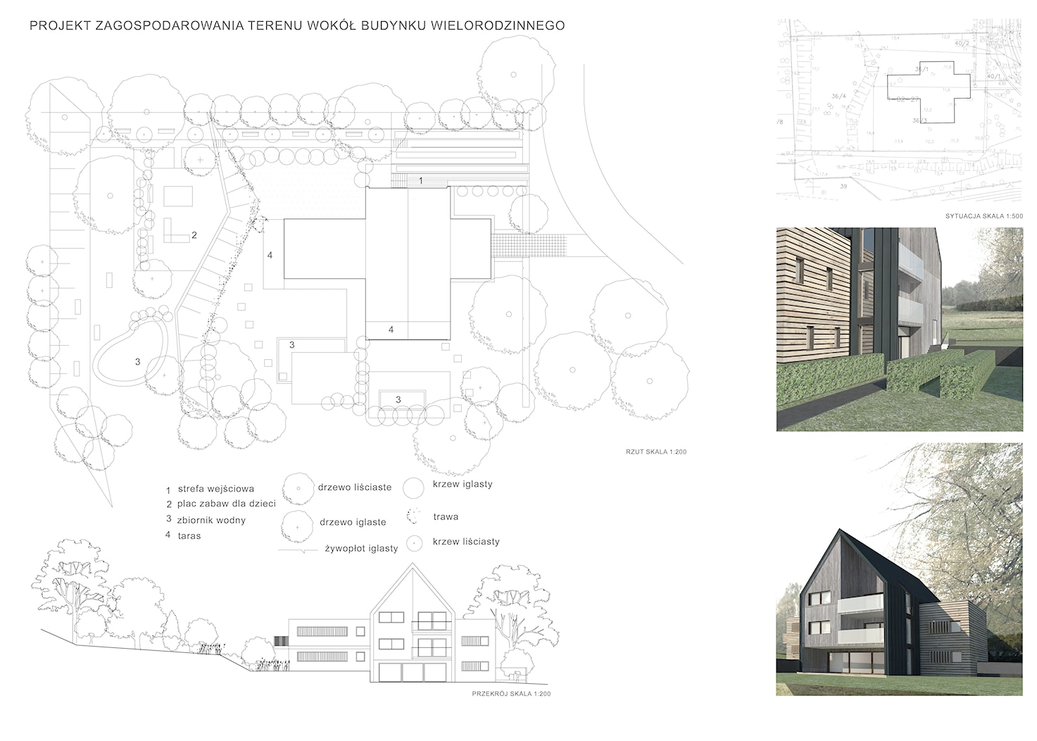 Projekt zagospodarowania przestrzeni wokół budynku wielorodzinnego - zdjęcie od Flo-Art Architektura Krajobrazu - Homebook