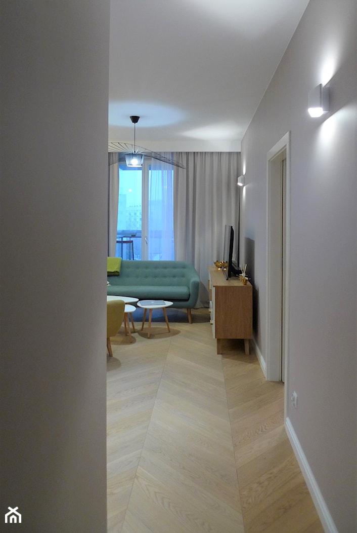 salon z kolorową kanapą - zdjęcie od OMII. Agata Słoma - Homebook
