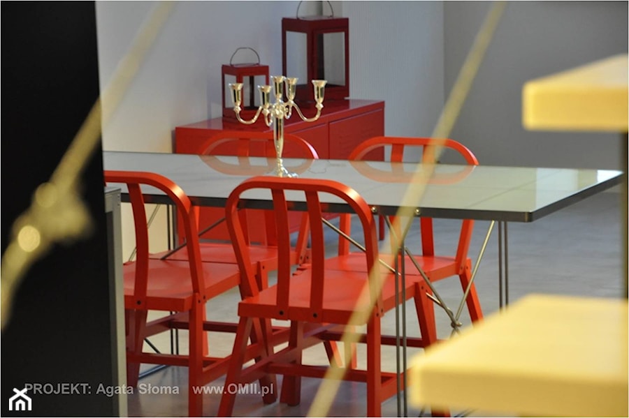 jadalnia w otwartej przestrzeni loftu - zdjęcie od OMII. Agata Słoma