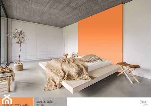 Aranżacje - Duża biała pomarańczowa sypialnia, styl skandynawski - zdjęcie od Magnat Magia Szlachetnych Barw