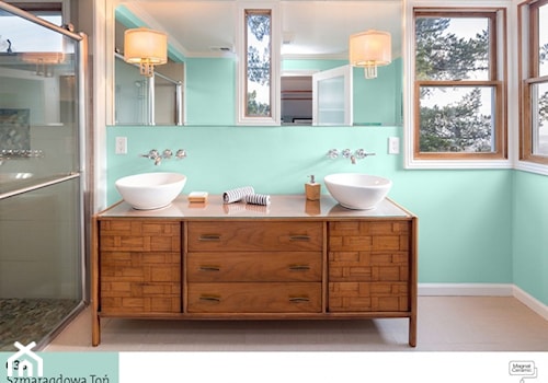 Aranżacje - Średnia z dwoma umywalkami łazienka z oknem - zdjęcie od Magnat Magia Szlachetnych Barw