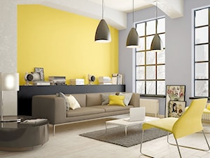 Aranżacje - Średni szary żółty salon, styl nowoczesny - zdjęcie od Magnat Magia Szlachetnych Barw