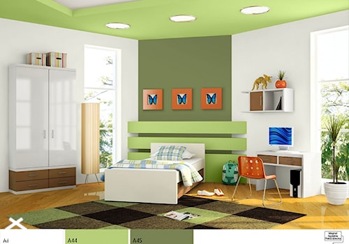 Farby do pokoju dziecięcego - Duży biały zielony pokój dziecka dla dziecka dla nastolatka dla chłopca dla dziewczynki - zdjęcie od Magnat Magia Szlachetnych Barw