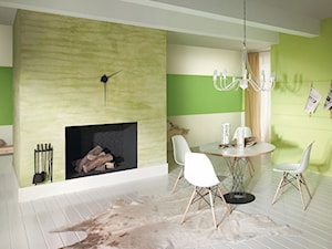 Aranżacje - Średnia beżowa zielona jadalnia jako osobne pomieszczenie, styl minimalistyczny - zdjęcie od Magnat Magia Szlachetnych Barw
