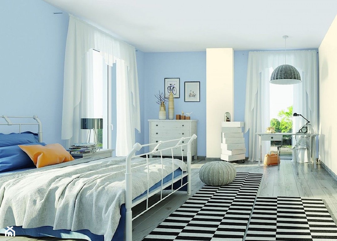 błękitna sypialnia, błękitna farba do sypialni