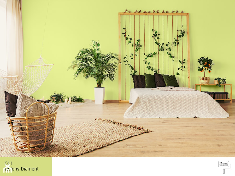 Aranżacje - Duża zielona sypialnia, styl minimalistyczny - zdjęcie od Magnat Magia Szlachetnych Barw
