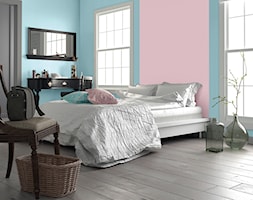 Aranżacje - sypialnia - Duża niebieska różowa z biurkiem sypialnia, styl vintage - zdjęcie od Magnat Magia Szlachetnych Barw - Homebook