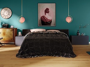 Aranżacje - sypialnia - Duża turkusowa sypialnia, styl vintage - zdjęcie od Magnat Magia Szlachetnych Barw