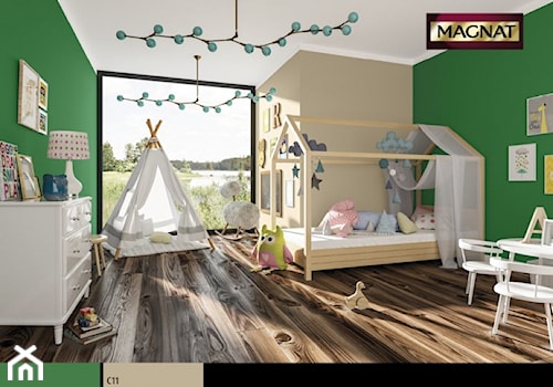 Aranżacje - Średni beżowy zielony pokój dziecka dla dziecka dla dziewczynki - zdjęcie od Magnat Magia Szlachetnych Barw