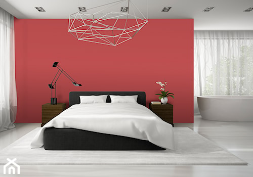 Aranżacje - sypialnia - Duża czerwona sypialnia z łazienką, styl nowoczesny - zdjęcie od Magnat Magia Szlachetnych Barw