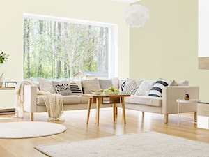 Aranżacje - salon - Duży biały zielony salon z tarasem / balkonem, styl skandynawski - zdjęcie od Magnat Magia Szlachetnych Barw