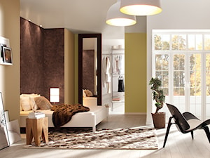 Aranżacje - Średnia beżowa szara sypialnia, styl skandynawski - zdjęcie od Magnat Magia Szlachetnych Barw