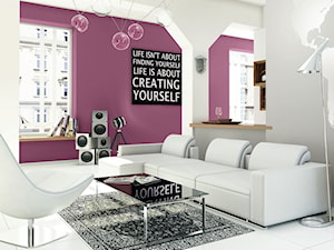 Aranżacje - Mały fioletowy szary salon, styl nowoczesny - zdjęcie od Magnat Magia Szlachetnych Barw