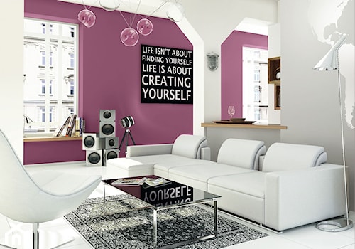 Aranżacje - Mały fioletowy szary salon, styl nowoczesny - zdjęcie od Magnat Magia Szlachetnych Barw