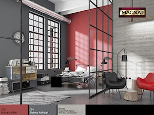 Aranżacje - Średnia czerwona szara sypialnia - zdjęcie od Magnat Magia Szlachetnych Barw