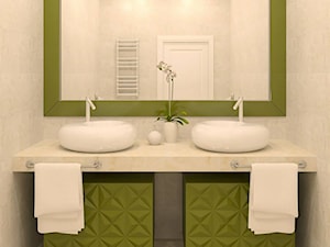 Panele dekoracyjne MDF 3D - Mała szara łazienka w bloku w domu jednorodzinnym bez okna, styl nowoc ... - zdjęcie od Luxum