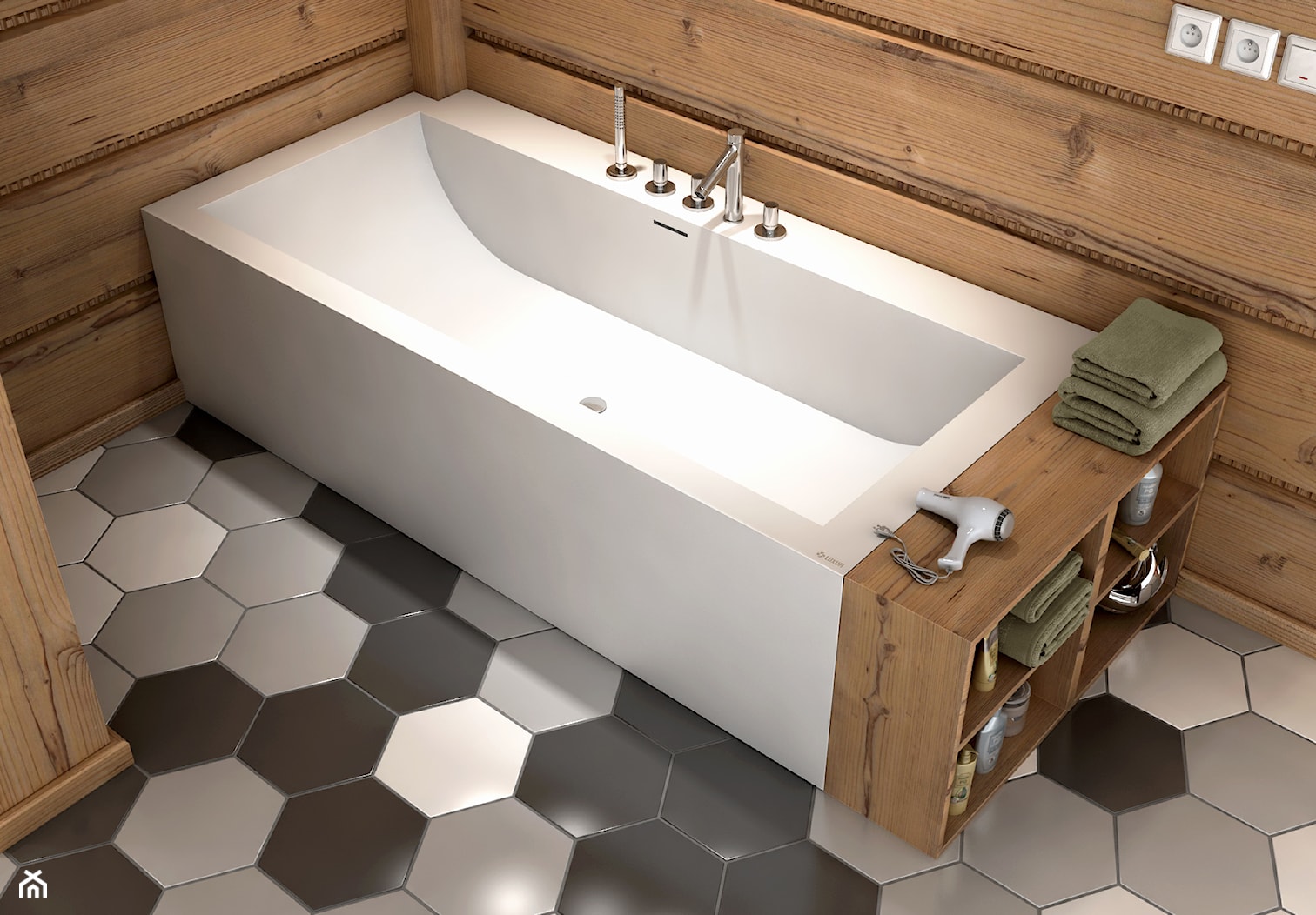Nietypowa łazienka z produktami od Luxum - Łazienka, styl nowoczesny - zdjęcie od Luxum - Homebook