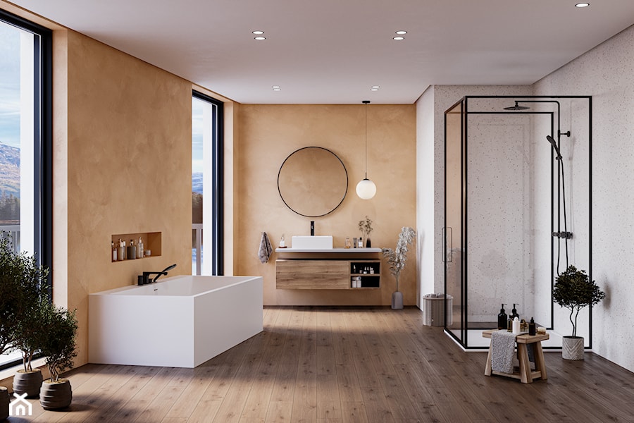 Propozycja aranżacyjna od Luxum - nowoczesna łazienka EKO - zdjęcie od Luxum