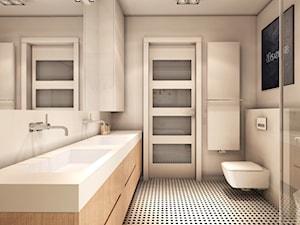 Nowoczesna łazienka z blatem umywalkowym od Luxum
