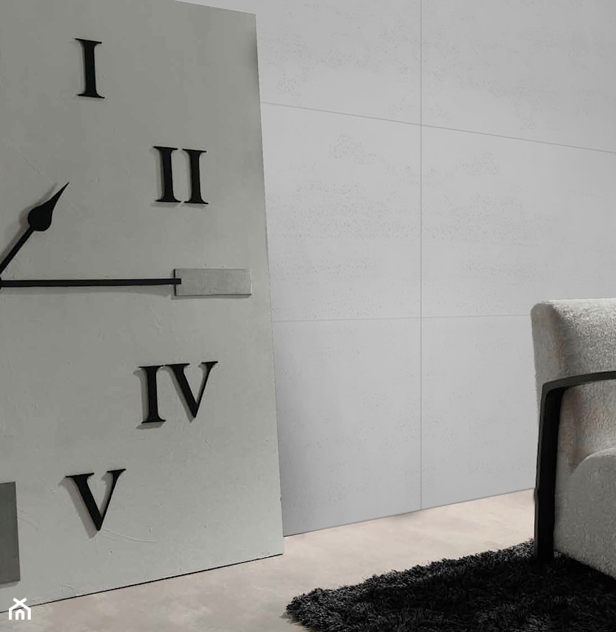 Płyty z ciemnego betonu architektonicznego w salonie - zdjęcie od Luxum