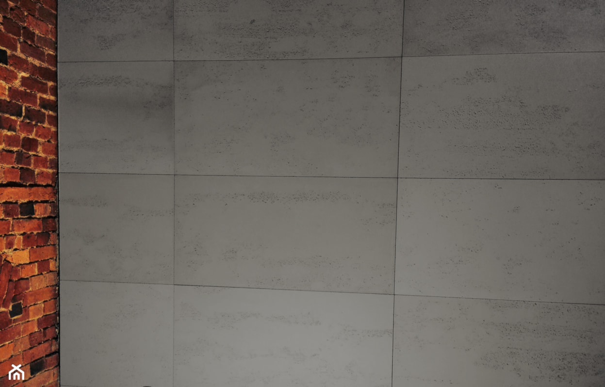 Beton architektoniczny " szary ciemny " w towarzystwie ręcznie wyrabianych cegieł - zdjęcie od Luxum - Homebook