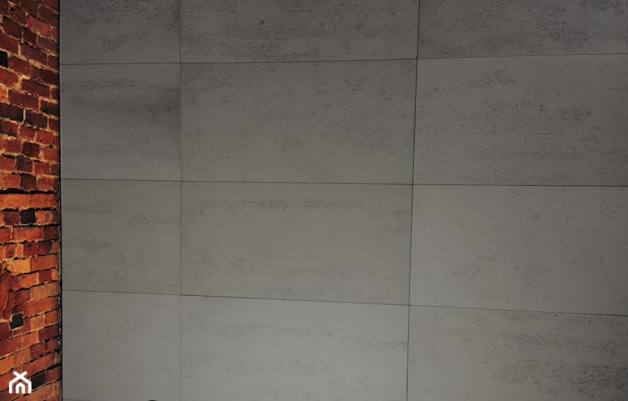 Beton architektoniczny " szary ciemny " w towarzystwie ręcznie wyrabianych cegieł - zdjęcie od Luxum