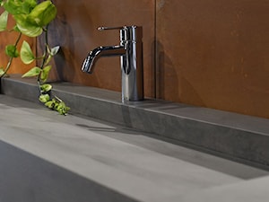 umywalka z odpływem liniowym z prawdziwego betonu architektonicznego - zdjęcie od Luxum