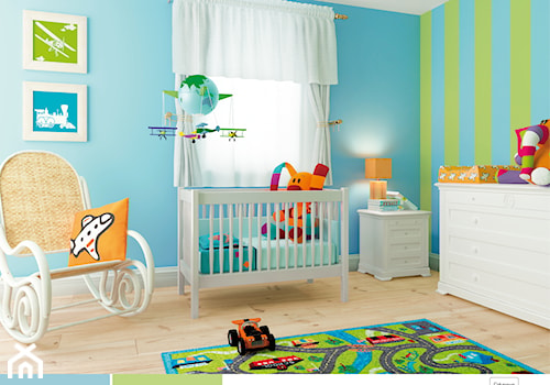 Aranżacje - Średni niebieski zielony pokój dziecka dla dziecka dla chłopca - zdjęcie od Śnieżka