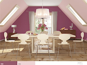 Aranżacje - Średnia fioletowa różowa jadalnia jako osobne pomieszczenie - zdjęcie od Śnieżka