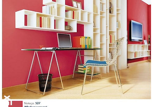 Wisienka na torcie. - Duże w osobnym pomieszczeniu czerwone biuro, styl nowoczesny - zdjęcie od Śnieżka